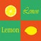 Limon. Red - green background.