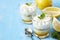 Limoncello - italian Dessert. Lemon Cheesecake Mousse with Whip