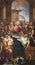 LIMONE SUL GARDA, 2015: The painting of Last Supper in church Chiesa Parrocchiale di S. Benedetto by unkonwn artist