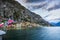 Limone sul Garda village at the lake during a summer sunset