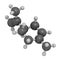 Limonene D-limonene citrus scent molecule. 3D rendering. Atoms are represented as spheres with conventional color coding: