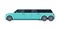 Limousine Car, Elegant Premium Luxurious Light Blue Vehicle, Side View Flat Vector Illustration