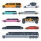 Limousine Cars Collection, Premium Luxurious Vehicles, Side View Flat Vector Illustration