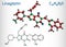 Linagliptin, C25H28N8O2 molecule. It is DPP-4 inhibitor, used for the treatment of type II diabetes. Skeletal chemical formula