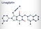 Linagliptin, C25H28N8O2 molecule. It is DPP-4 inhibitor, used for the treatment of type II diabetes. Structural chemical formula