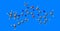 Linagliptin molecular structure isolated on blue