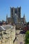 Lincoln Cathedral exterior from the castle, England UK