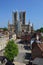 Lincoln Cathedral exterior from the castle, UK