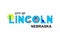 Lincoln - Nebraska , abstract inscription in blue