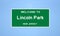 Lincoln Park, New Jersey city limit sign. Town sign from the USA