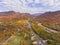 Lincoln town center aerial view, New Hampshire, USA