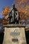 Lincoln, UK, 6th November, Tennyson Memorial and Statue in the grounds of Lincoln Cathedral