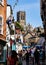 Lincoln, United Kingdom - 07/21/2018: The base of Steep Hill in