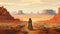 Linda\\\'s Journey: A Captivating Digital Painting Of A Woman In The Desert