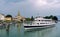 Lindau, Germany - May 20, 2018: Passengers Ship `ZÃ¼rich` entering Lindau Harbor on Lake Constance German:Bodensee