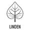 Linden leaf icon, simple black style