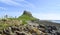 Lindisfarne Castle panoramic view, with blue sky in a sunny day, Holy Island, Northumberland