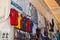 Lindos, Greece. 05/28/2018. Every inch of free wall is old town is used as a display of items for sale to tourists. Island of