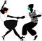 Lindy hop dancers in face masks