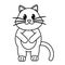 Line adorable and cute cat animal character