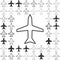 Line aircraft icon design set