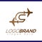 Line Airways C letter logo vector element. Initial Plane Travel logo Template