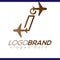 Line Airways i letter logo vector element. Initial Plane Travel logo Template