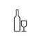 Line alcohol icon on white background