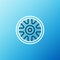 Line Alloy wheel for car icon isolated on blue background. Colorful outline concept. Vector