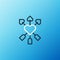 Line Amour symbol with heart and arrow icon isolated on blue background. Love sign. Happy Valentines day. Colorful