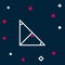 Line Angle bisector of a triangle icon isolated on blue background. Colorful outline concept. Vector
