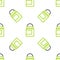 Line Antiperspirant deodorant roll icon isolated seamless pattern on white background. Cosmetic for body hygiene. Vector