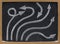 Line and arrow abstract on blackboard