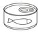 Line art black and white canned fish