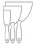 Line art black and white construction spatula set