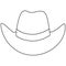 Line art black and white cowboy hat
