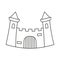 Line art black and white fairytale castle gate