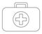 Line art black and white first aid kit