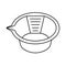 Line art black and white hair dye mixing bowl