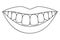 Line art black and white healthy smile