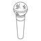 Line art black and white microphone