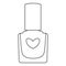Line art black and white nail polish bottle