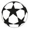 Line art black and white soccer ball star.