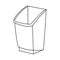 Line art black and white trash bin