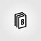 Line art book logo icon letter b vector illustration design