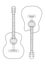 Line art of a classical guitar and an acoustic guitar. Vector illustration. Can be used for tattoos, logos, posters, business