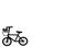 Line art drawing bicycle icon