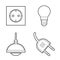 Line art Electricity icons set