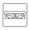 Line art icon insert cash or receive money in ATM for apps and websites