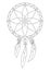 Line art illustration of boho dreamcatcher